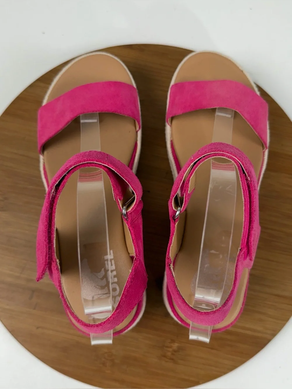 Sorel Cameron Pink Suede Platform Sandals